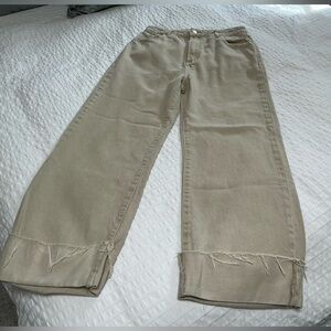 ROLLA'S Cream High-Rise wide leg pants